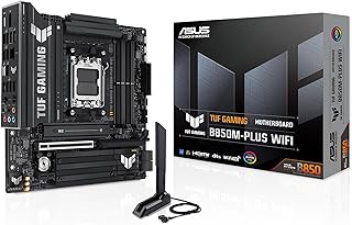 اسس تي يو اف جيمنج B850M-PLUS واي فاي AMD B850 AM5 DDR5 8000 DP HDMI 3x M2 USB3.2 الجيل 2×2 واي فاي 6E + بلوتوث اورا RGB 2.5Gbit LAN mATX 14+2+1 مراحل طاقة، 1xGen5 M.2، جاهز للكمبيوتر المتقدم بالذكاء