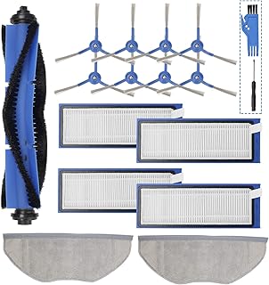 سميليان مجموعة قطع غيار للمكنسة الكهربائية الروبوتية الهجينة يوفي روبوفاك L70، تتضمن الملحقات فرشاة دوارة ووسادتين للممسحة و4 فلاتر هيبا و8 فرش جانبية، شفاف