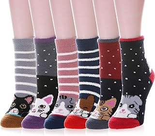 WEVIAS Fuzzy Socks For Women Fluffy Soft Warm Cozy Cabin Plush Fleece Comfy Winter Sleep Slipper Socks