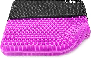 Auvivasital Plus Gel Seat Cushion for Long Sitting, Seat Cushion for Back, Hip, Sciatica, Tailbone Pain, Use for The Car, Office, Wheelchair, Stadium, Bleacher. (Pink)