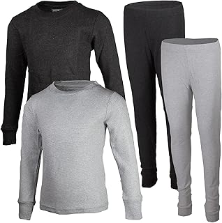 Boys 4-Piece Thermals Set | Long Sleeve Shirt, Pants Ages 1-16