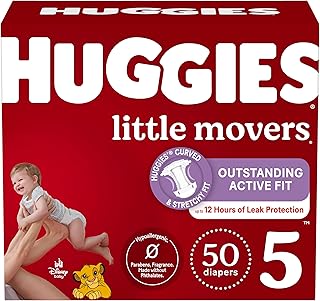 حفاضات اطفال مقاس 5 (27+ باوند)، 50 قطعة، هجيز Little Movers