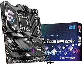 لوحة ام للالعاب بي جي Z690 ايدج بخاصية واي فاي وذاكرة DDR4 من اس اي ايه تي اكس ومعالج انتل كور الجيل 12 ومقبس 1700 ال DDR4 ومنفذ PCIe وسي اف وفتحتي M وواي 6E - اسود، LGA 1700