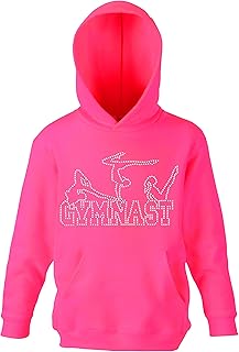 Girls I Triple Pose Gymnast Girls Rhinestone Hoodie, Gymnastics