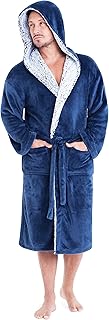 Men's Fluffy Fleece Dressing Gown with Hood