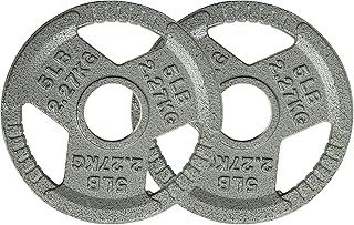 HULKFIT 1" and 2" Olympic Iron Weight Plates Set for Barbells - Gray