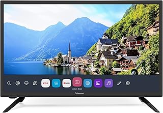 تلفزيون سمارت 24 بوصة بدقة 720P HD LED من نورسينت (N24H-S1)، نظام ويب او اس مدمج، منافذ بصرية HDMI ARC USB، مع وظيفة تي تي اس، أسود