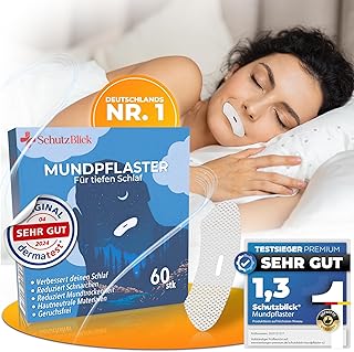 Schutzblick® Premium Sleeping Mouth Plasters - Sleep Mouth Plasters Against Snoring - Set of 60 Anti Snoring Plasters - Mouth Tape for Sleeping - Snoring Plasters for Restful Sleep - Mouth Tape