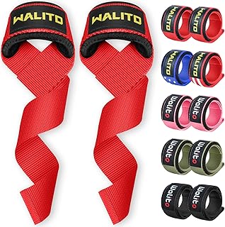 WALITO Gym Weight Lifting Straps - 24" Wrist Wraps Wrist Straps for Weightlifting Men & Women, Home Gym Deadlift Straps with Thick Protection Pad for Strength Training, Powerlifting, Dumbbell Workout