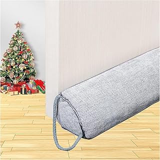 WochiTV Heavy Door Draft Stopper, 40 Inch Draught Excluder for Window Triangle Under Door Draught Excluder Noise Blocker for Door Bottom Air Seal Insulation and Sound Proofing, Grey