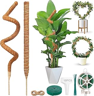 YeahBoom Pack of 2 Moss Sticks for Monstera, 160 cm Monstera Trellis, Trellis for Climbing Plants, Coconut Fibre Trellis with Accessories, Plant Support for Indoor Climbing Plants, Trellis Monstera