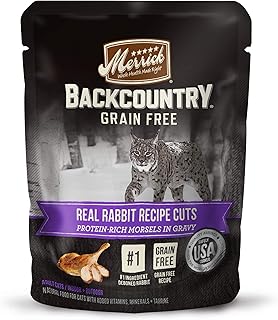 Merrick Backcountry Grain Free Wet Cat Food Real Rabbit Recipe Cuts in Gravy - (24) 3 oz. Pouches