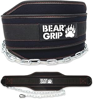 Bear Grip -Weighted Dip & Pull up Belt for Strength Training, Bodybuildng