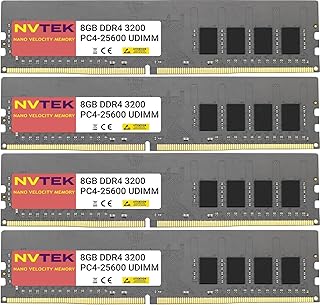 ان في تيك 32GB (4X8GB) DDR4-3200 PC4-25600 1Rx8 غير ECC UDIMM ترقية ذاكرة الكمبيوتر المكتبي