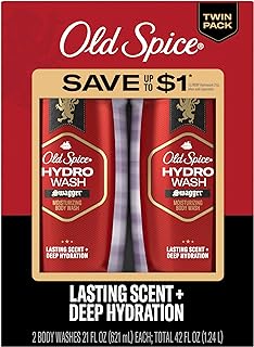 Old Spice Body Wash for Men Moisturising Hydro Wash, Swagger Scent, 21 oz, Two Pack