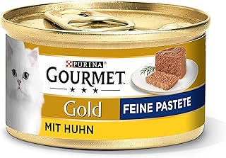 جورميه طعام القطط الرطب جورميه Gold Fine Pate مع الدجاج من بيورينا، عبوة من 12 قطعة (12 × 85 غرام)