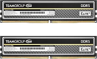 تيم جروب وحدة ذاكرة RAM اليت بلس DDR5 16GB (2x8GB) 4800MHz PC5 38400 CL40 بدون مؤقتة 1.1 فولت UDIMM 288 دبوس (اسود) TPBD516G4800HC40DC016، ايليت DDR5