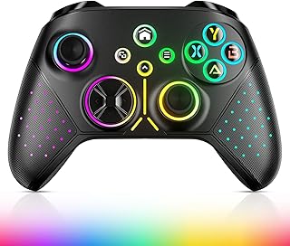 【Upgraded Wireless Controller Replacement for Xbox Controller with 8 Colors RGB Lighting for Xbox One, Xbox Series X|S, Xbox One S|X Gampad with RGB Light/Marco/Turbo