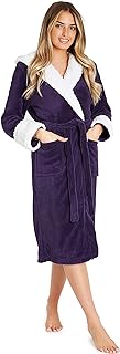 Bademantel Damen Flauschig, Fleece Morgenmantel Damen Dressing Gown Women