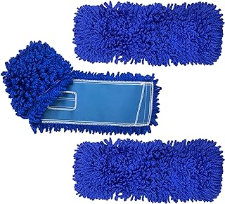 Kleen Handler 48 inch Microfiber Dust Mop | Extra Large Washable Commercial Mop Head Replacement, Pack of 3