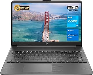 HP لابتوب اسنشيال بشاشة FHD 15.6 انش ومعالج انتل كور i3-1215U وذاكرة RAM 16GB وSSD 1TB وكاميرا ويب وواي فاي 6 وHDMI وويندوز 11 هوم وملحقات كيه كيه اي، رمادي