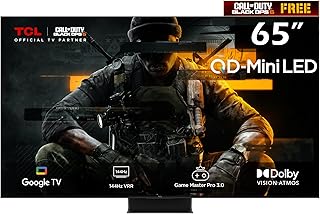 TCL تلفزيون 65 بوصة 4K بريميوم QD-Mini LED 2000+ LDZ 144Hz VRR تصميم رفيع للغاية جوجل تي في - 65C855 (موديل 2024)