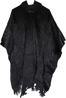 Gamboa Alpaca Poncho for Mens Pancho Mexican Hooded Cowboy and Western Ponchos Adult Blanket