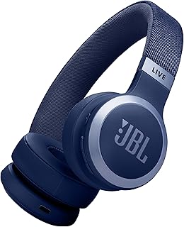 JBL سماعات رأس لاسلكية فوق الاذن من لايف 670NC مع خاصية الغاء الضوضاء التكيفية الحقيقية أزرق جيه بي ال