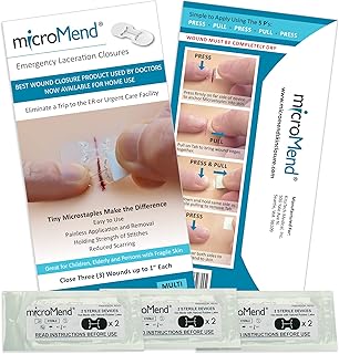 إغلاق الجروح في حالات الطوارئ MicroMend إصلاح تمزيق الجودة الجراحية بدون غرز - فكر في المستقبل - كن مستعدًا - أضف إلى مجموعة البقاء على قيد الحياة، معدات التخييم (إغلاق الجروح في حالات الطوارئ)