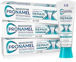 Sensodyne Pronamel Intensive Enamel Repair Toothpaste for Sensitive Teeth, to Reharden and Strengthen Enamel, Extra Fresh - 3.4 Ounces (Pack of 3)