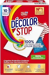 Decolor Stop - Colour Protection - Prevents Discolouration - Preserves the Shine of Colours - All Textile Programs and Temperatures - Less Cycles - More Savings - 10 Wipes