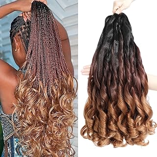 French Curl Braiding Hair Loose Wavy 8 Pack Bouncy French Curly Braiding Hair Extensions Synthetic Pre Stretched Braiding Hair Crochet Hair Extensions for Black Women