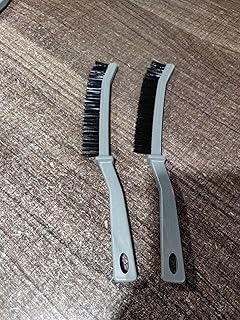 2 Pcs Crevice Cleaning Brush Hard Bristle Gap Brush Multifunctional for Bathroom Household Kitchen Tiles Window Crevice Cleaning Tool (Grey)