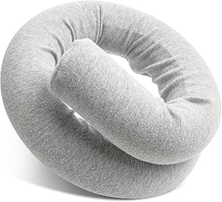 Dot&Dot Twist Memory Foam Travel Pillow for Neck, Chin, Lumbar and Leg Support - Neck Pillows for Sleeping Travel Airplane - Adjustable, Bendable Roll Pillow (Blush, One Size)