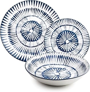 IBILI - Zeeland 12 Piece Dinnerware Set, Porcelain Plates for 4 People