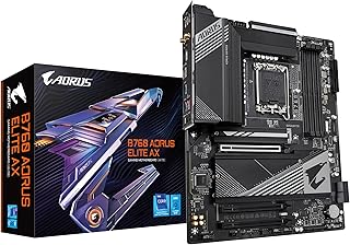 لوحة ام للالعاب B760 اوروس ايليت ايه اكس من جيجابايت (LGA 1700/انتل/B760/ATX/DDR5/ جيل2X2/ثلاثي M.2/منفذ PCIe 4.0/USB 3.2 نوع C/واي فاي 6E/ شبكة LAN 2.5GbE/كيو-فلاش بلس/اي زي لاتش)