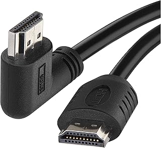 كيبل HDMI 2.0 عالي السرعة من ايموس مع ايثرنت 5 قدم 18 جيجابايت في الثانية مع تقنية الترا اتش دي 4 كيه 3 دي ايه ار سي يدعم زاوية قائمة 90 درجة الى ذكر اسود