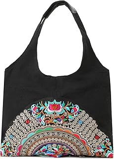 Tote Handbags for Women Large Embroidered Canvas Shoulder Bag Daily Bag