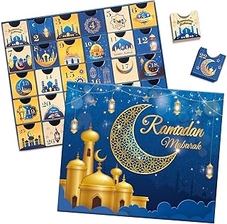 تقويم رمضان 2024، 30 صندوق فارغ لمدة 30 يومًا، تقويم عيد مبارك، صندوق هدايا رمضان قابل للتعبئة، لوازم حفلات رمضان المبارك - اسود