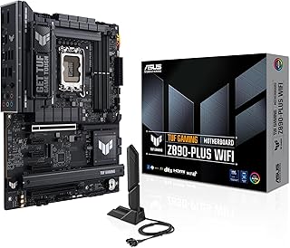 اسس مقبس لوحة ام واي فاي Z890-PLUS من تي يو اف جيمنج انتل LGA 1851 ATX منفذ الملحقات الاضافية السريع 5.0 DDR5 عرض HDMI ثاندربولت 4 4X M.2 7 كيو ريليس مزامنة اورا