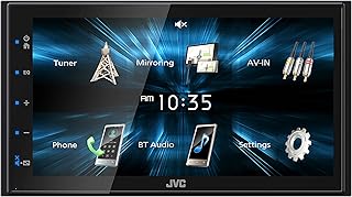 JVC KW-M150BT جهاز استقبال بلوتوث للسيارة مع منفذ USB - شاشة لمس 6.75 بوصة - راديو AM - FM - مشغل MP3 مزدوج DIN - 13 نطاقًا EQ (أسود)