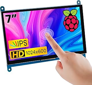 شاشة لمس لوحية IPS LCD من هوسيندو، 7 انش، 1024×600، وHDMI، لانظمة راسبيري باي وبي بي بلاك وويندوز 7/8/10