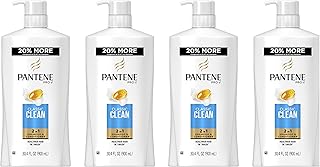 شامبو وبلسم بانتين برو-في 2 في 1 ، كلاسيك كلين ، 30.4 أونصة سائلة (عبوة من 4)، للشعر أي نوع من أنواع الشعر