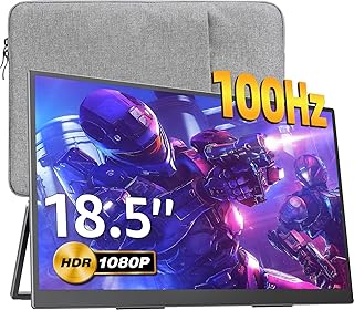 ابريزون شاشة العاب محمولة 18.5 انش 1080P 100Hz 120% sRGB USB-C HDMI شاشة محمولة كبيرة للابتوب، أسود، LCD