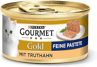 جورميه طعام القطط الرطب جورميه Gold Fine Pate مع ديك رومي من بيورينا، عبوة من 12 قطعة (12 × 85 غرام)