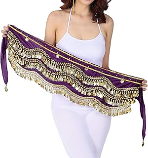 Lauthen.S 248 Coins Belly Dance Hip Scarf Tribal Belt Halloween Gypsy Costume Accessory