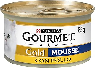 Purina Gourmet Gold Cat Food Mousse with Chicken - Pack of 24 Tins of 85 g Each