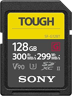 سوني بطاقة SDXC UHS-II من سلسلة تاف جي 128GB، V90، CL10، U3، ماكس R300MB/S، W299MB/S (SF-G128T/T1)