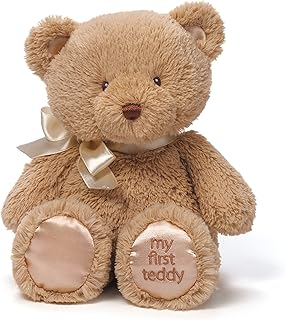 دمية دب محشوة بملمس مخملي مطرزة بعبارة My 1st Teddy للاطفال من جاند - 10 انش - بيج داكن