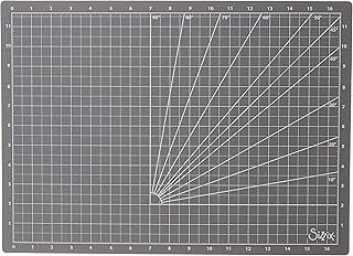 بساط القص الكبير من سيزيكس مع شبكة 663384 لسجلات القصاصات، وصناعة البطاقات، والأعمال الورقية، وتزيين المنزل والمشاريع المنزلية، رمادي، مقاس واحد